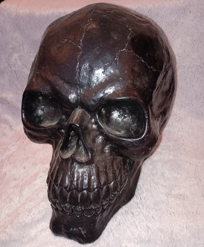 Totenschädel skulptur schwarz - totenschädel,