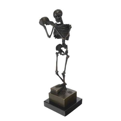 Bronze figur skulptur skelett - figur,