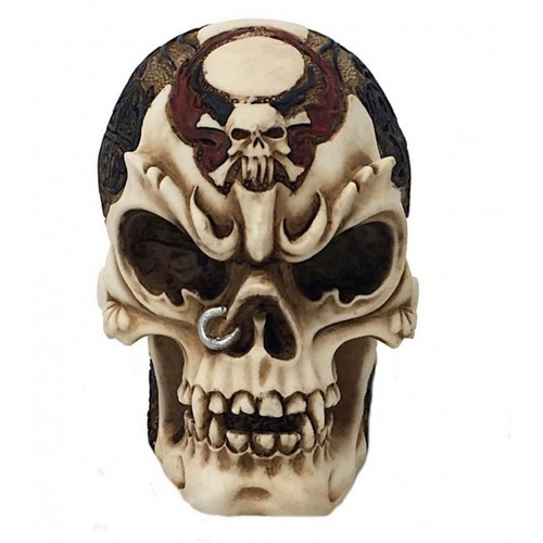 Totenkopf bemalt mit tribals - mit,