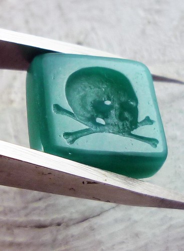 Grünes glas memento mori - glas,