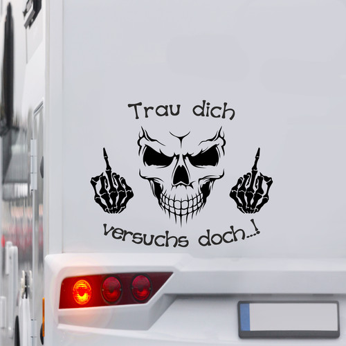 Totenkopf wohnwagen aufkleber - wohnwagen,