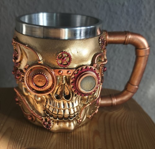 Steampunk totenschädel krug - totenschädel,