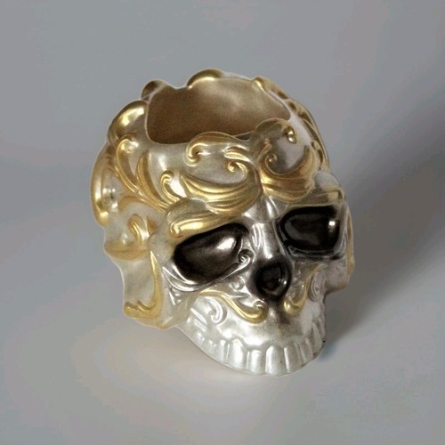 Totenkopf stiftehalter gothic - stiftehalter,