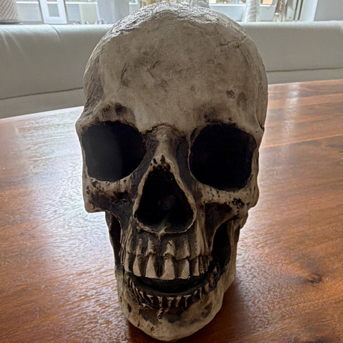 Totenschädel skulptur bemalt - skulptur,